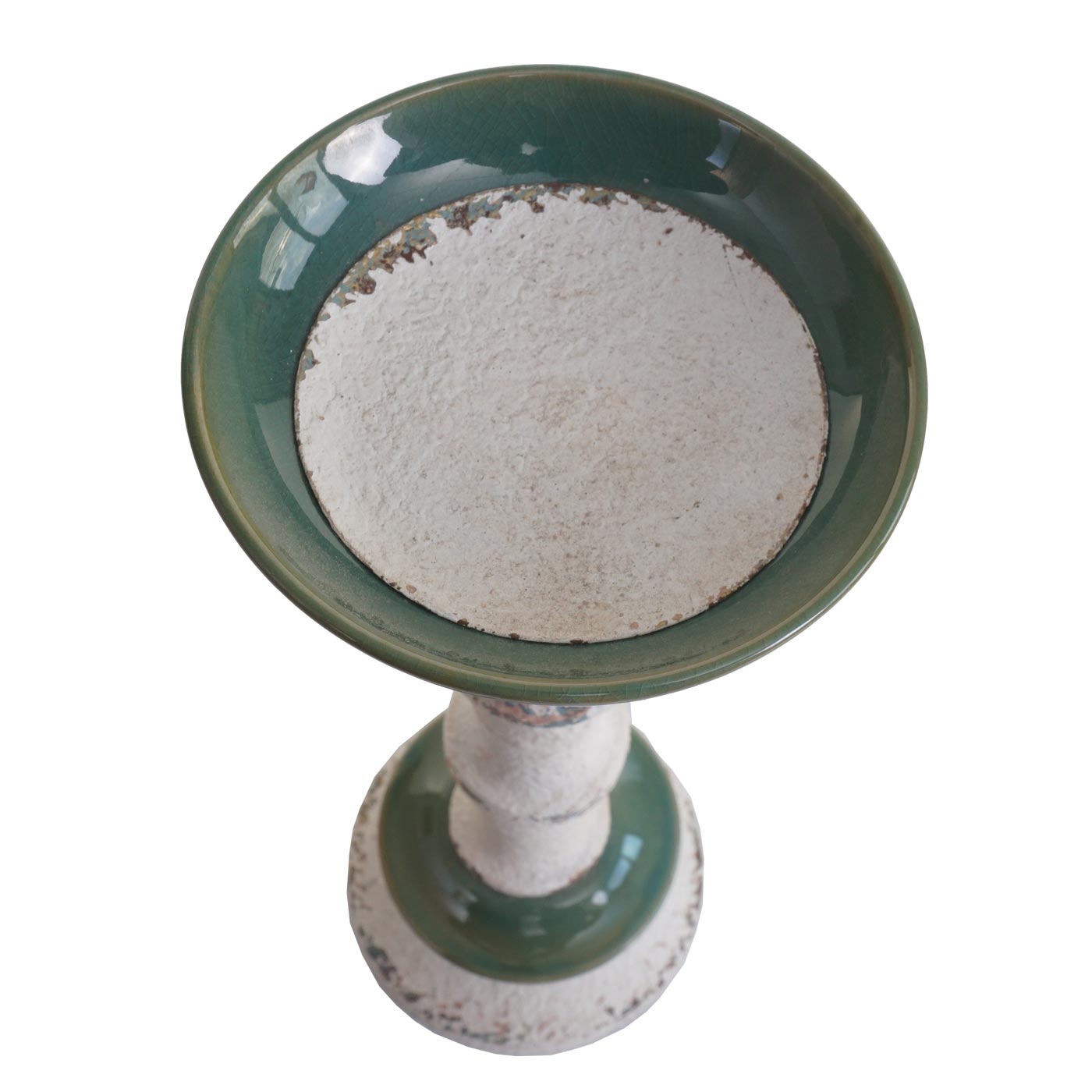 Cosmo Casa - Set van 2 Kandelaars - Kandelaar Kaarsenzuil - Shabby Look - Vintage Metaal Keramiek - Hoogte 36cm