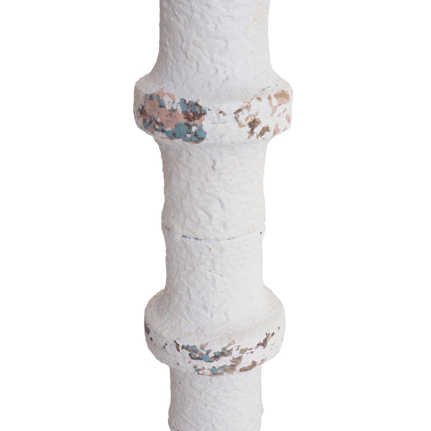 Cosmo Casa - Set van 2 Kandelaars - Kandelaar Kaarsenzuil - Shabby Look - Vintage Metaal Keramiek - Hoogte 36cm