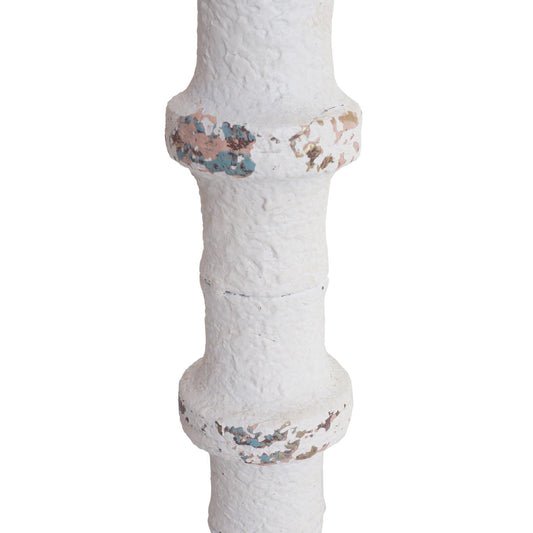 Cosmo Casa - Set van 2 Kandelaars - Kandelaar Kaarsenzuil - Shabby Look - Vintage Metaal Keramiek - Hoogte 36cm