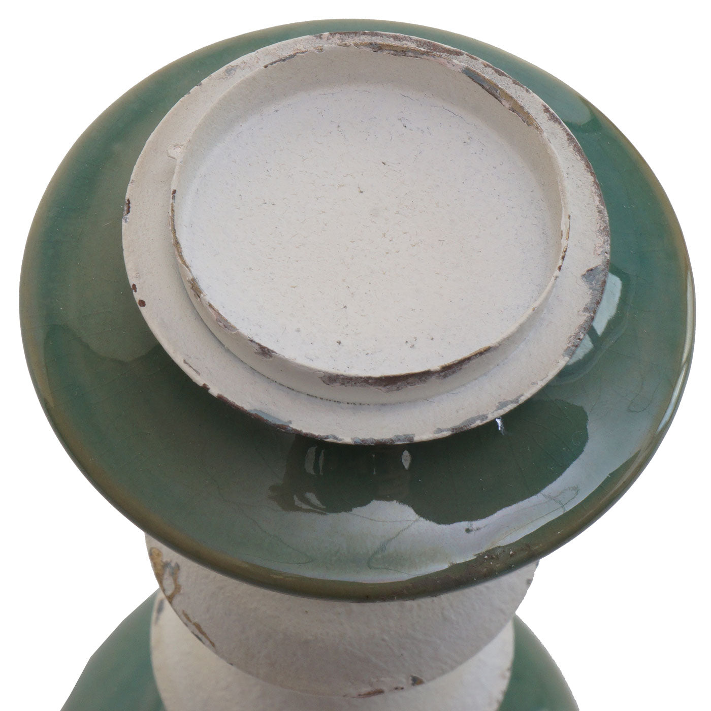 Cosmo Casa - Set van 2 Kandelaars - Kandelaar Kaarsenzuil - Shabby Look - Vintage Metaal Keramiek - Hoogte 25cm