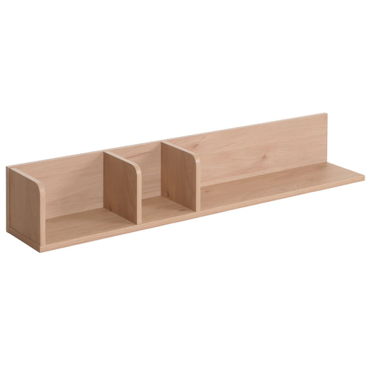 Cosmo Casa - Wandplank - Zwevende Houten Plank met 3 Vakken - Beige