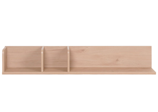 Cosmo Casa - Wandplank - Zwevende Houten Plank met 3 Vakken - Beige