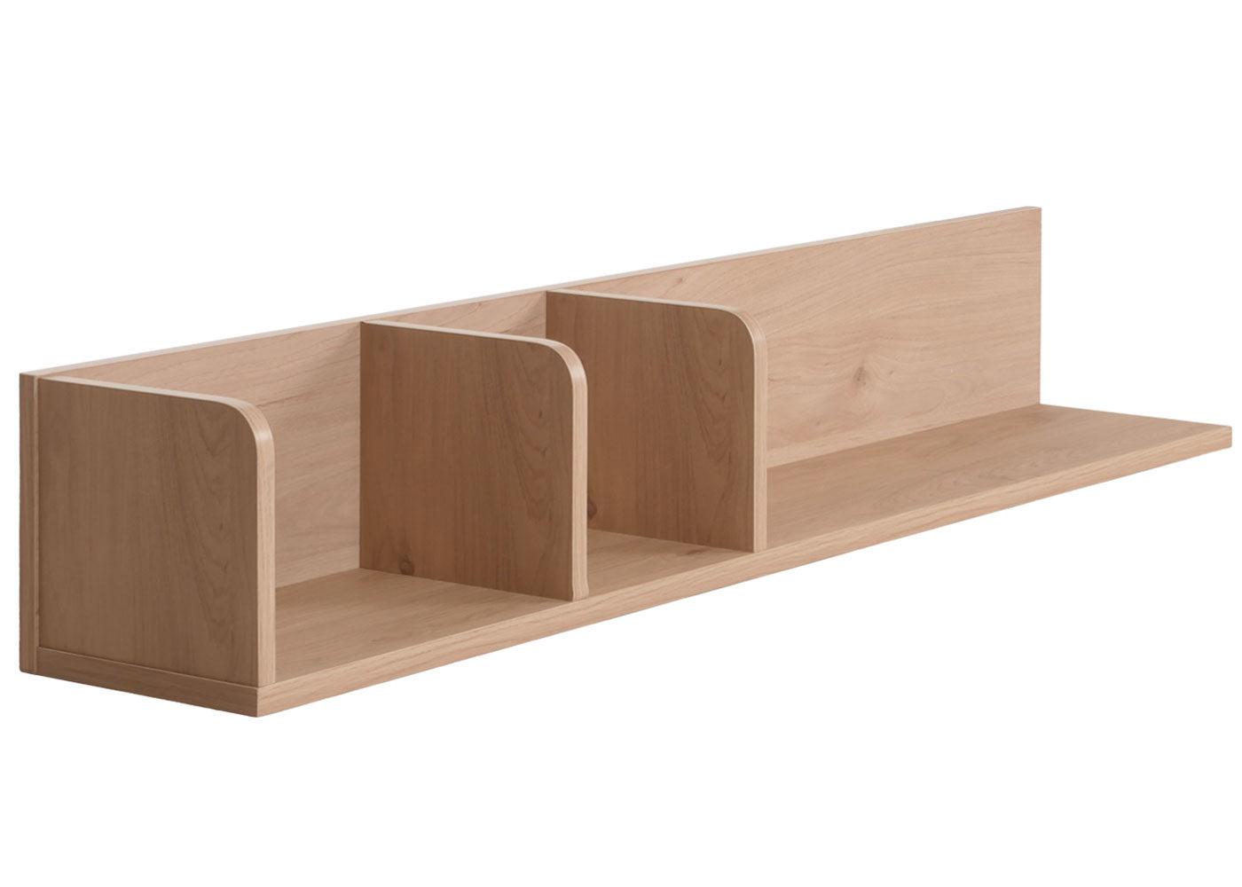 Cosmo Casa - Wandplank - Zwevende Houten Plank met 3 Vakken - Beige