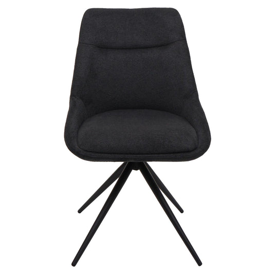Cosmo Casa - Set van 2 Eetkamerstoelen - Keukenstoel - Draaibaar met Automatische Positionering - Textiel - Antraciet