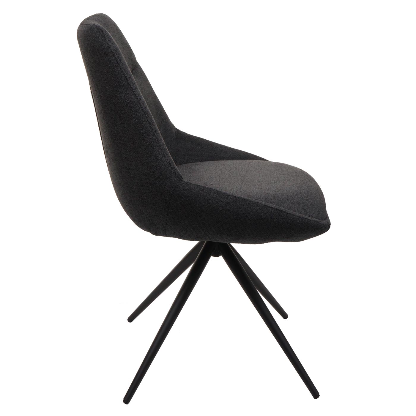 Cosmo Casa - Set van 2 Eetkamerstoelen - Keukenstoel - Draaibaar met Automatische Positionering - Textiel - Antraciet