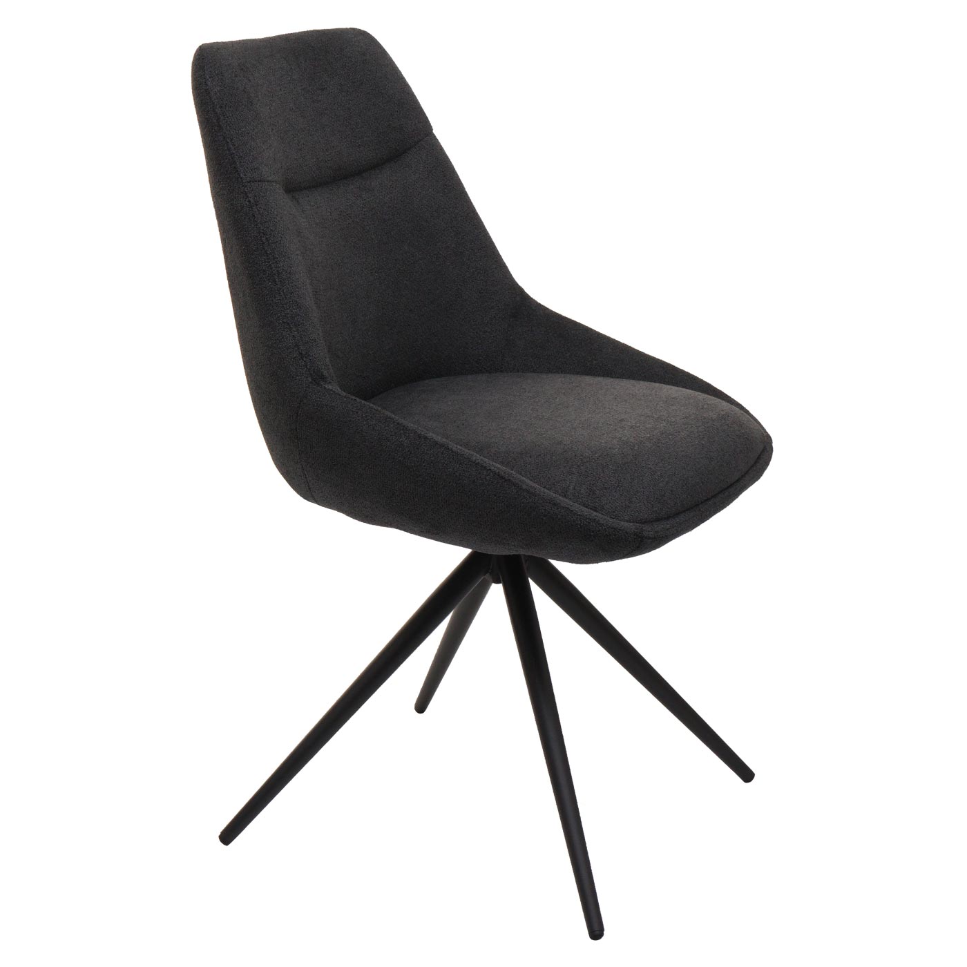 Cosmo Casa - Set van 2 Eetkamerstoelen - Keukenstoel - Draaibaar met Automatische Positionering - Textiel - Antraciet