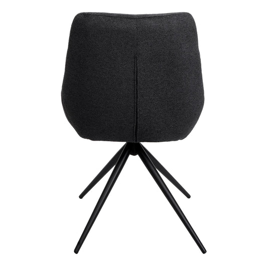 Cosmo Casa - Set van 2 Eetkamerstoelen - Keukenstoel - Draaibaar met Automatische Positionering - Textiel - Antraciet