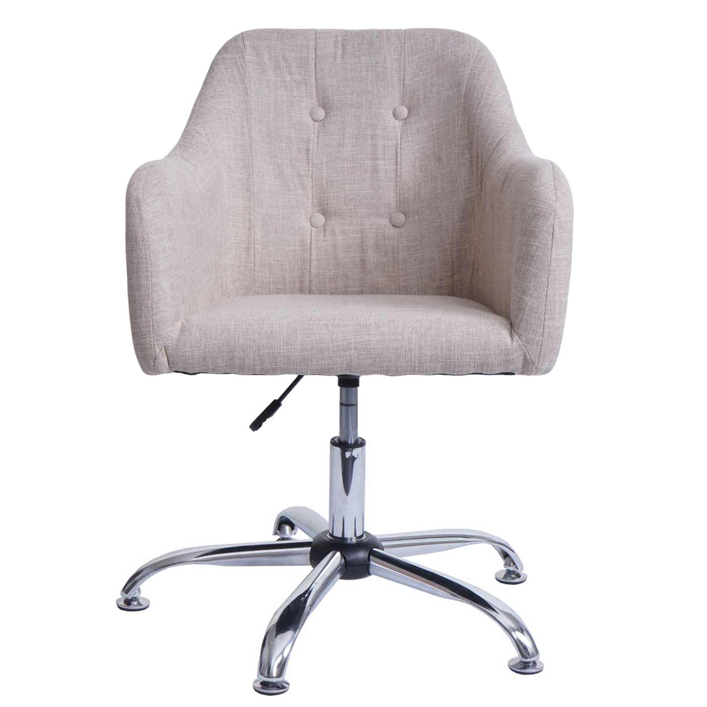 Cosmo Casa - Eetkamerstoel - Verstelbaar - Metaal & Textiel - Crème