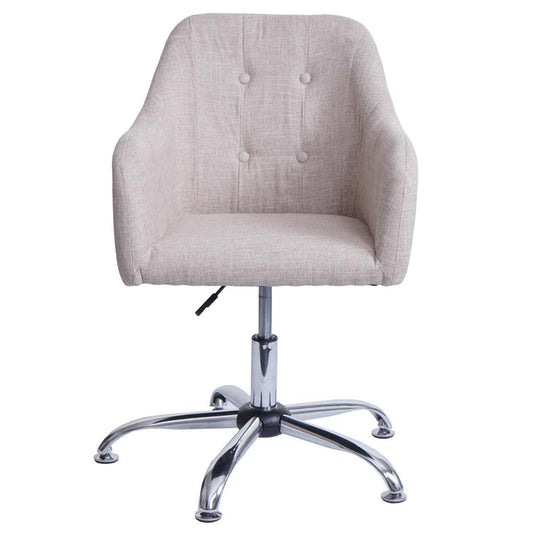 Cosmo Casa - Eetkamerstoel - Verstelbaar - Metaal & Textiel - Crème