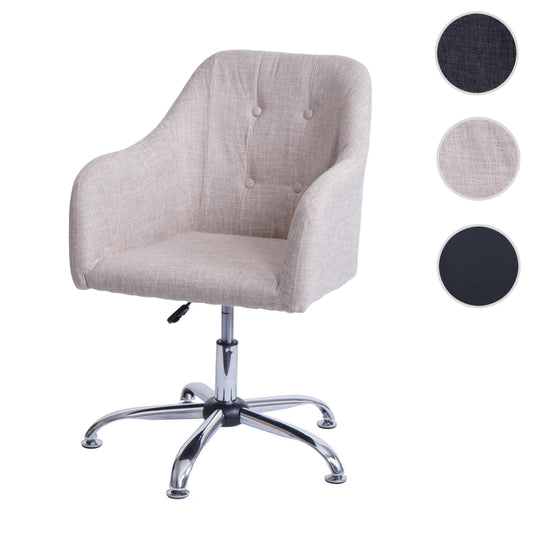 Cosmo Casa - Eetkamerstoel - Verstelbaar - Metaal & Textiel - Crème