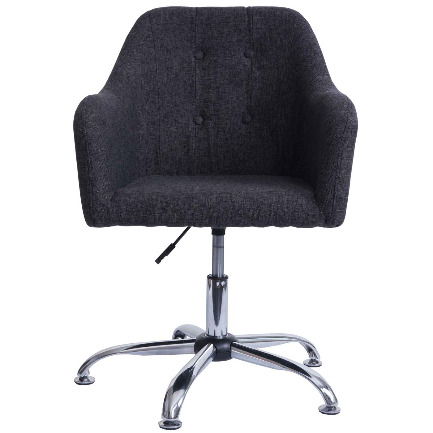 Cosmo Casa - Eetkamerstoel - Verstelbaar - Metaal & Textiel - Donkergrijs