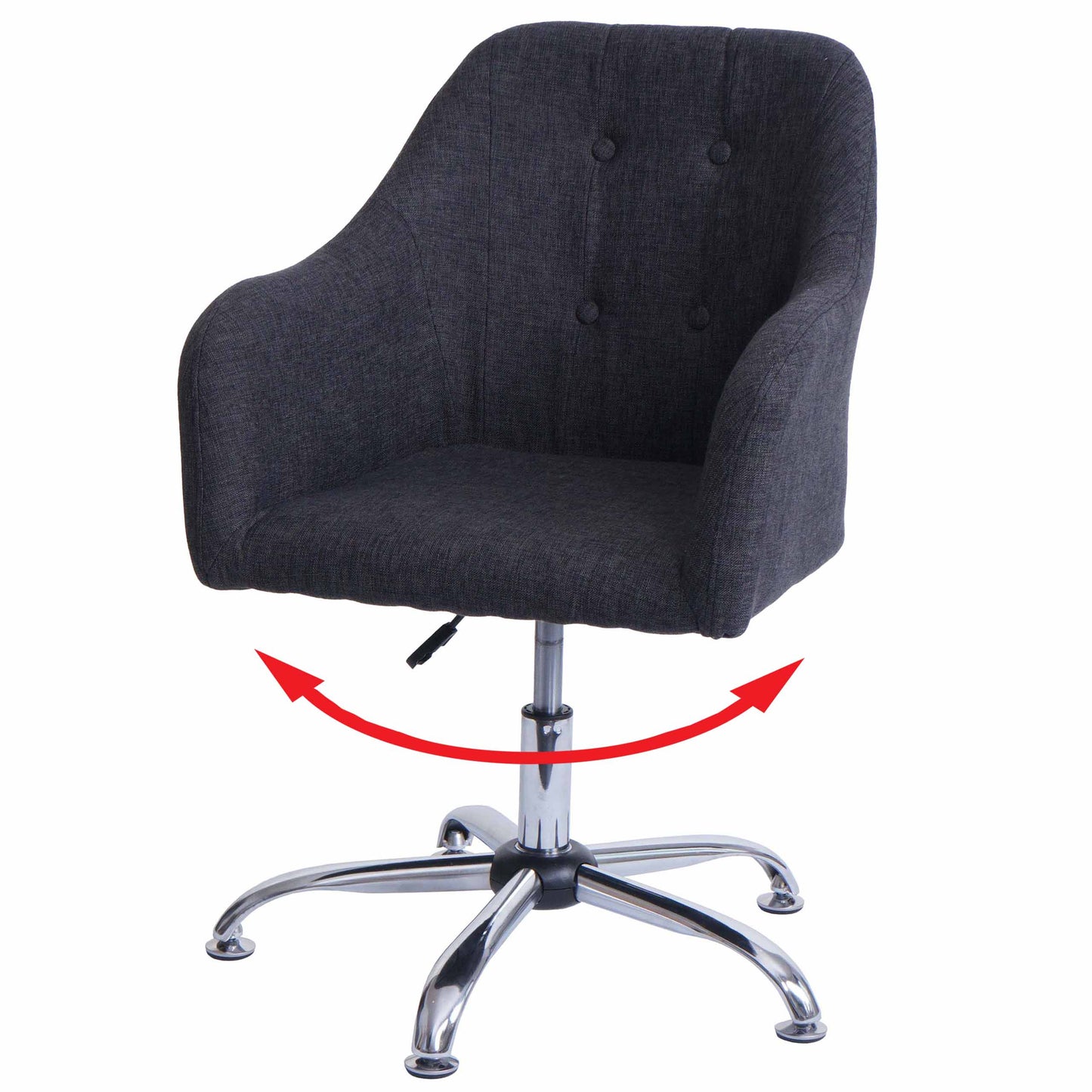 Cosmo Casa - Eetkamerstoel - Verstelbaar - Metaal & Textiel - Donkergrijs