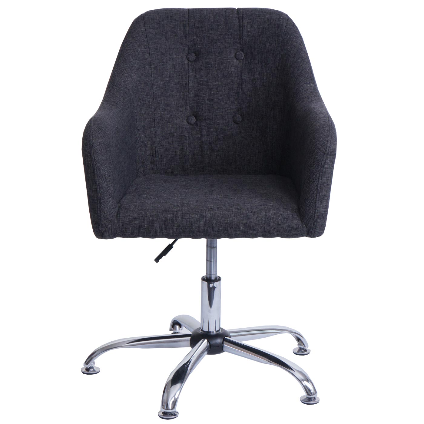 Cosmo Casa - Eetkamerstoel - Verstelbaar - Metaal & Textiel - Donkergrijs