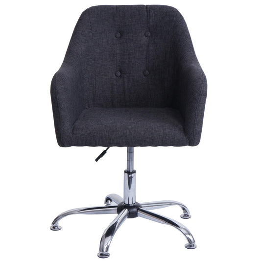 Cosmo Casa - Eetkamerstoel - Verstelbaar - Metaal & Textiel - Donkergrijs