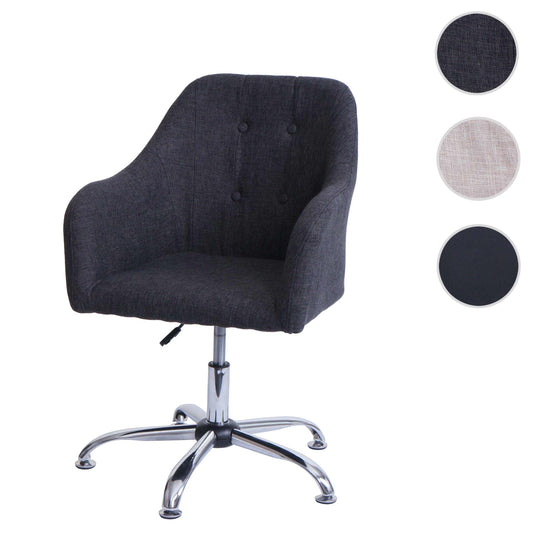 Cosmo Casa - Eetkamerstoel - Verstelbaar - Metaal & Textiel - Donkergrijs