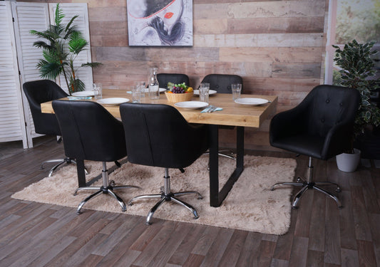 Cosmo Casa - Eetkamerstoel - Verstelbaar - Metaal & Kunstleer - Zwart