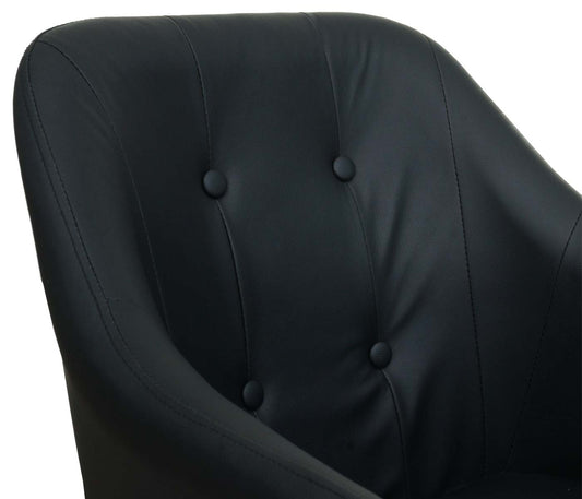 Cosmo Casa - Eetkamerstoel - Verstelbaar - Metaal & Kunstleer - Zwart