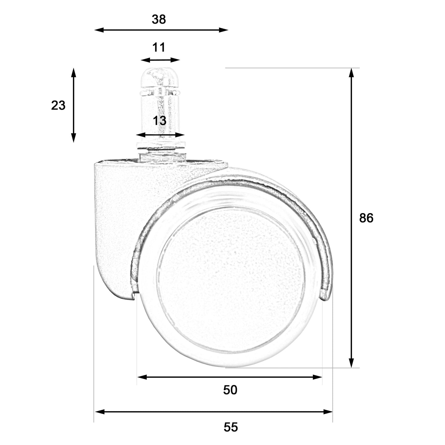 Cosmo Casa - Set van 5 Universele Wielen - Universeel - Kunststof - Onbekend - 11 mm