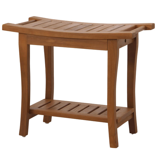 Cosmo Casa - Teakhouten Kruk - Houten Krukbank - Douchekruk - Hoogwaardig B-Kwaliteit Teak Kernhout - 20-30 Jaar - 51x60x30cm