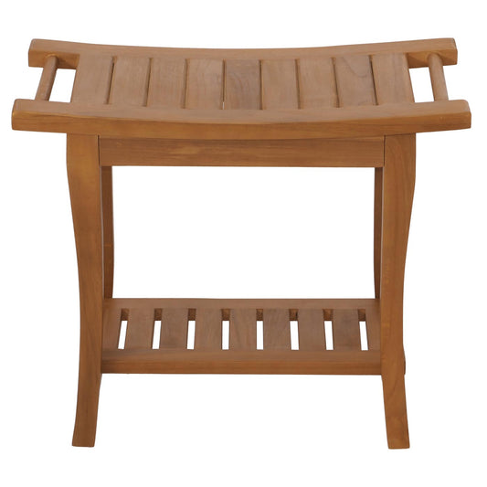 Cosmo Casa - Teakhouten Kruk - Houten Krukbank - Douchekruk - Hoogwaardig B-Kwaliteit Teak Kernhout - 20-30 Jaar - 51x60x30cm