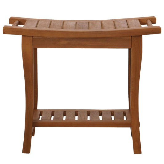 Cosmo Casa - Teakhouten Kruk - Houten Krukbank - Douchekruk - Hoogwaardig B-Kwaliteit Teak Kernhout - 20-30 Jaar - 51x60x30cm