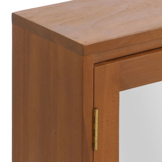 Cosmo Casa - Teak Spiegelkast - Badkamerspiegelkast - Hoogwaardig B-Kwaliteit Teak Kernhout - 20-30 Jaar - 70x80x20cm