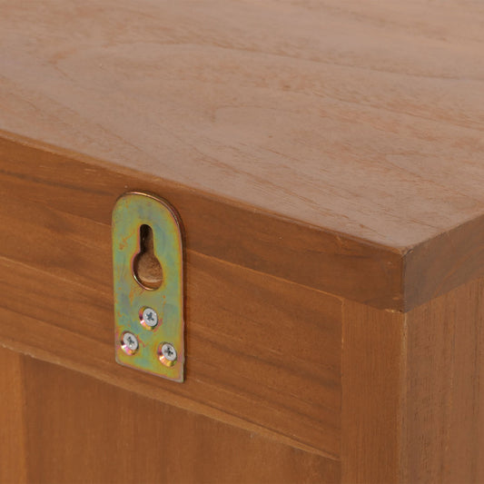 Cosmo Casa - Teak Spiegelkast - Badkamerspiegelkast - Hoogwaardig B-Kwaliteit Teak Kernhout - 20-30 Jaar - 70x80x20cm