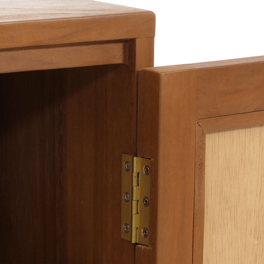 Cosmo Casa - Teak Spiegelkast - Badkamerspiegelkast - Hoogwaardig B-Kwaliteit Teak Kernhout - 20-30 Jaar - 70x80x20cm