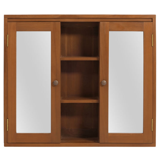 Cosmo Casa - Teak Spiegelkast - Badkamerspiegelkast - Hoogwaardig B-Kwaliteit Teak Kernhout - 20-30 Jaar - 70x80x20cm