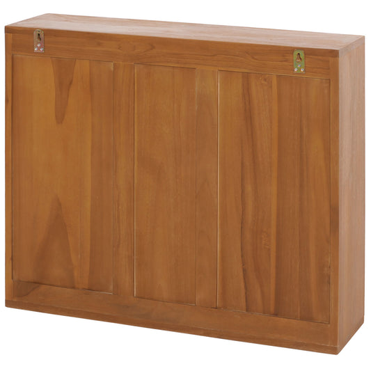 Cosmo Casa - Teak Spiegelkast - Badkamerspiegelkast - Hoogwaardig B-Kwaliteit Teak Kernhout - 20-30 Jaar - 70x80x20cm