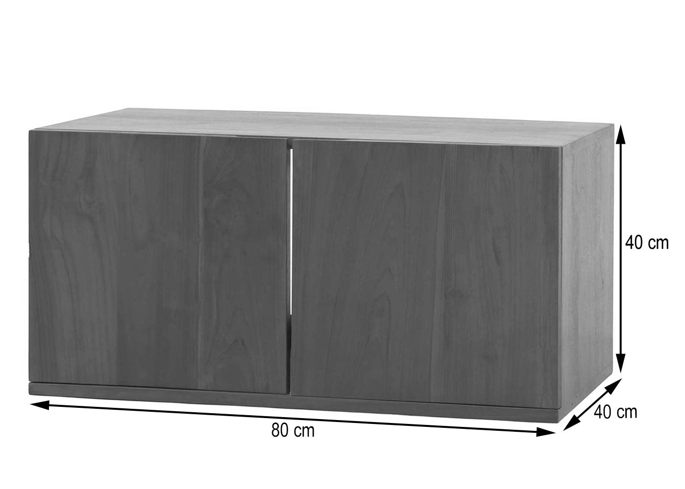 Cosmo Casa - Teak Wastafelkast - Hoogwaardig B-Kwaliteit Teak Kernhout - 20-30 Jaar - 40x80x40cm