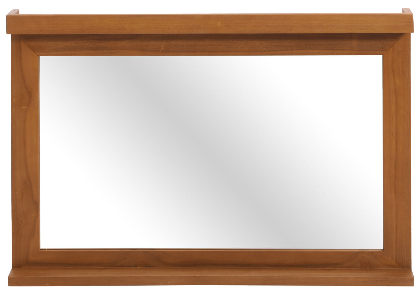 Cosmo Casa - Teak Wandspiegel - Badkamer-Gangspiegel - Houten Frame - Hoogwaardig B-Kwaliteit Teak Kernhout - 20-30 Jaar - 70x100cm