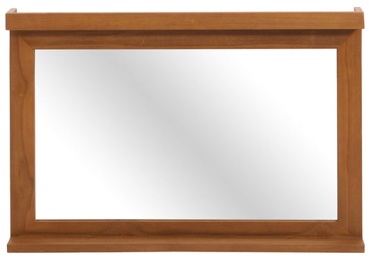 Cosmo Casa - Teak Wandspiegel - Badkamer-Gangspiegel - Houten Frame - Hoogwaardig B-Kwaliteit Teak Kernhout - 20-30 Jaar - 70x100cm