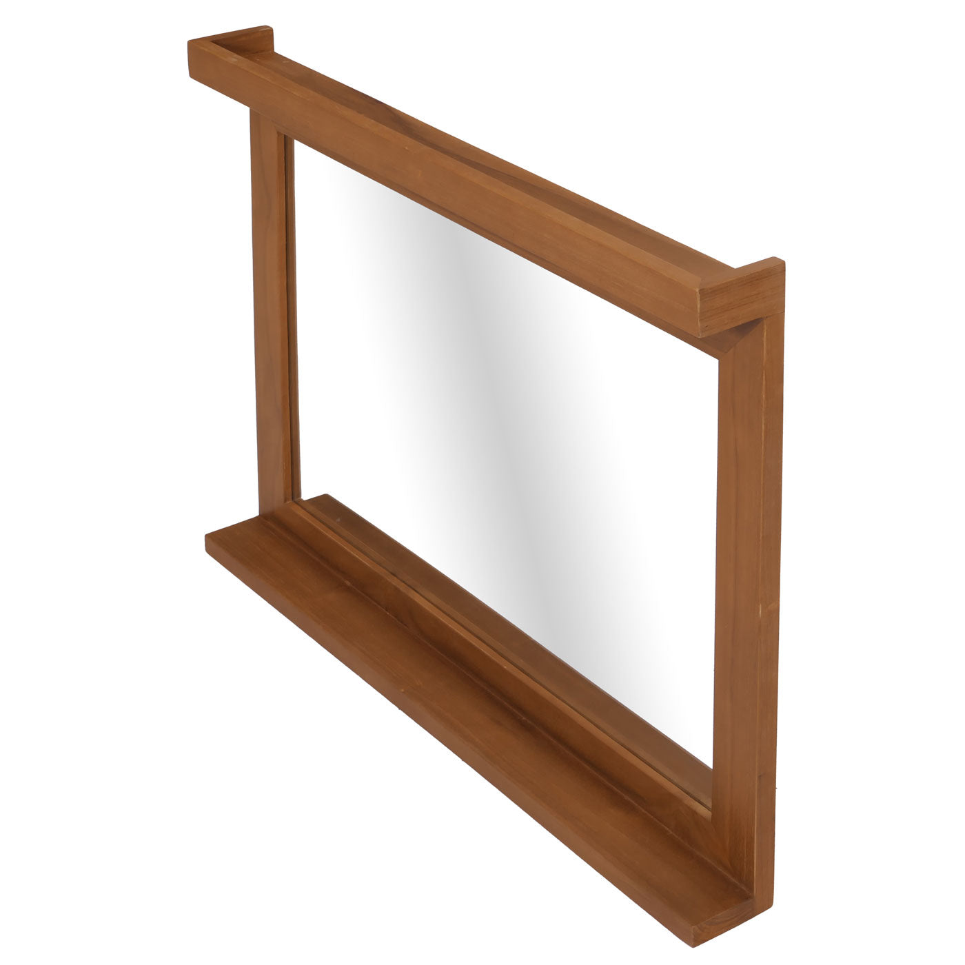 Cosmo Casa - Teak Wandspiegel - Badkamer-Gangspiegel - Houten Frame - Hoogwaardig B-Kwaliteit Teak Kernhout - 20-30 Jaar - 70x100cm