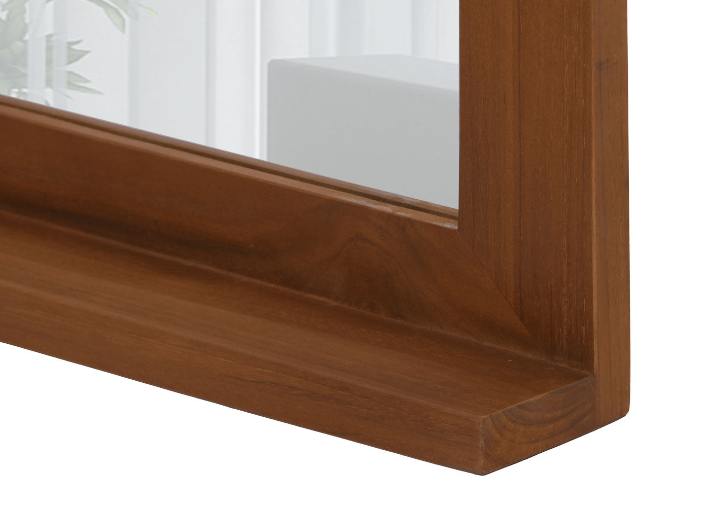 Cosmo Casa - Teak Wandspiegel - Badkamer-Gangspiegel - Houten Frame - Hoogwaardig B-Kwaliteit Teak Kernhout - 20-30 Jaar - 70x100cm