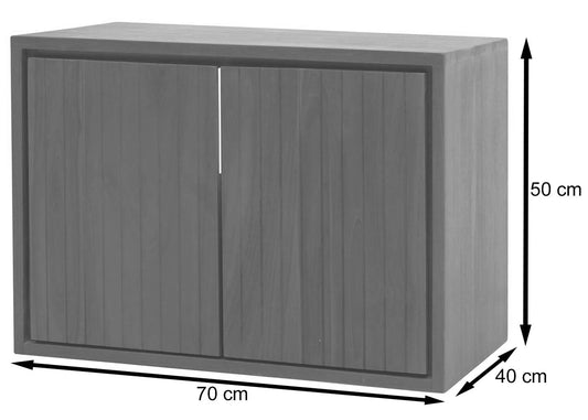 Cosmo Casa - Teak Wastafelkast - Hoogwaardig B-Kwaliteit Teak Kernhout - 20-30 Jaar - 50x70x40cm