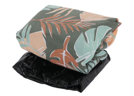 Cosmo Casa - Kruk - Poef Zitkussen - Zitzak - Tuinkruk - Opblaasbaar - Binnen/Buiten - Gesponnen Poly - 29 x 55 cm - Bladontwerp