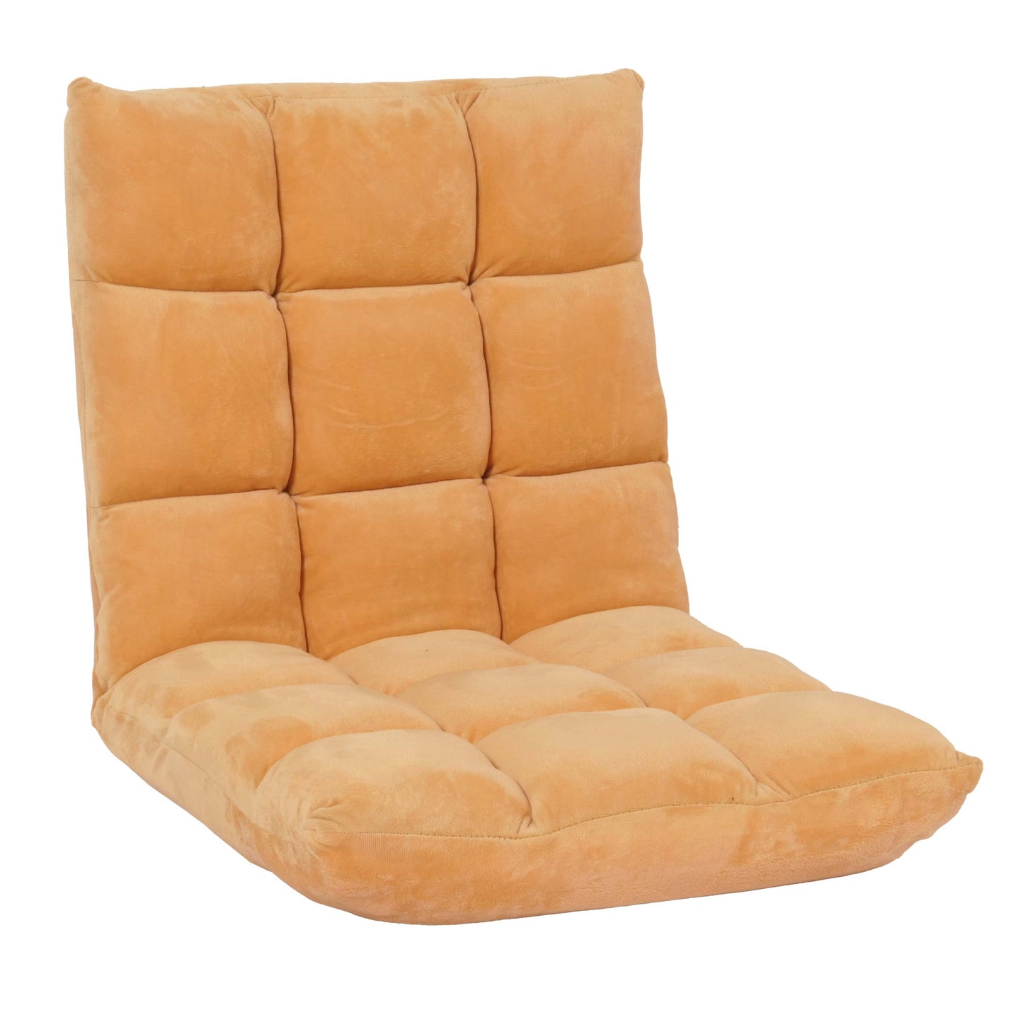 Cosmo Casa - Vloerstoel - Inklapbaar met 6 Relaxposities - Fluwelen Frame - Lichtbruin