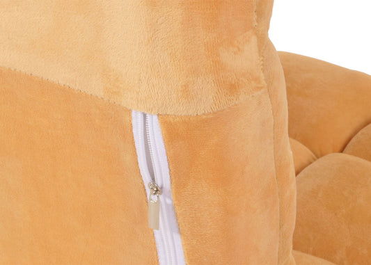 Cosmo Casa - Vloerstoel - Inklapbaar met 6 Relaxposities - Fluwelen Frame - Lichtbruin