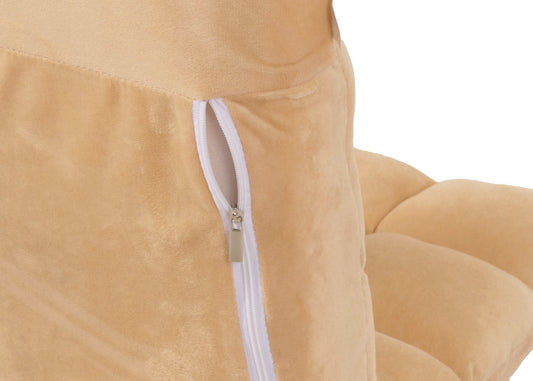 Cosmo Casa - Vloerstoel - Inklapbaar met 6 Relaxposities - Fluwelen Frame - Beige