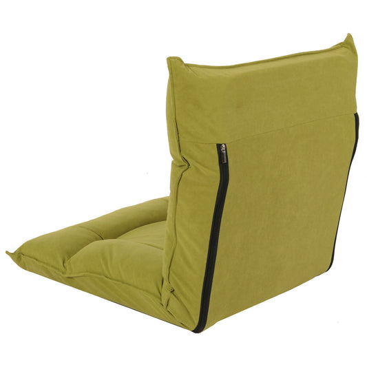 Cosmo Casa - Vloerstoel - Inklapbaar met 6 Relaxposities - Fluwelen Frame - Groen