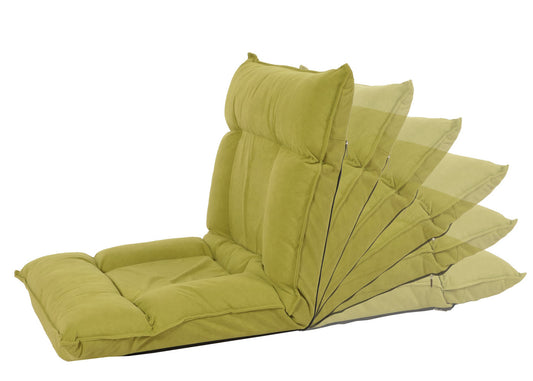 Cosmo Casa - Vloerstoel - Inklapbaar met 6 Relaxposities - Fluwelen Frame - Groen