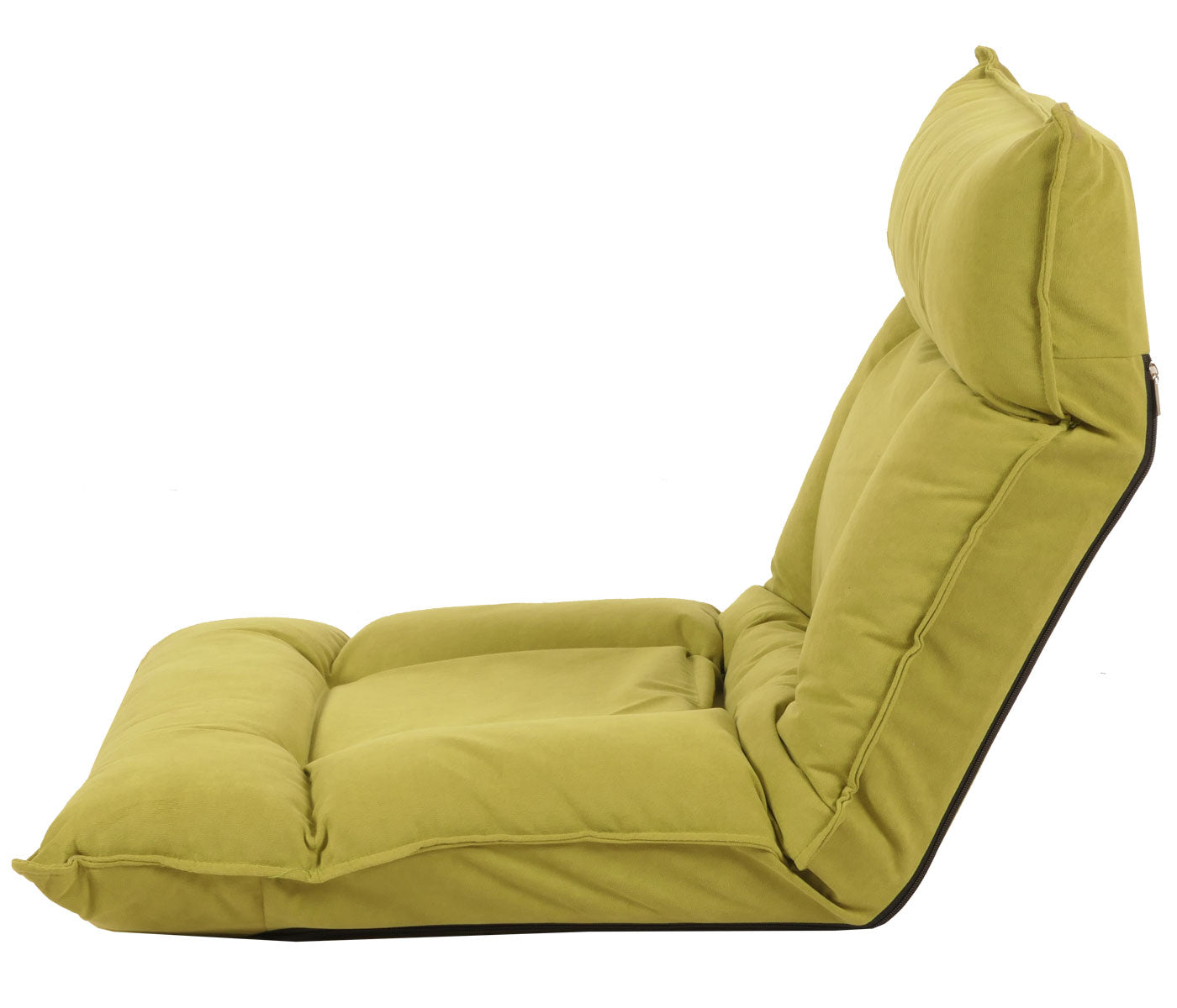 Cosmo Casa - Vloerstoel - Inklapbaar met 6 Relaxposities - Fluwelen Frame - Groen