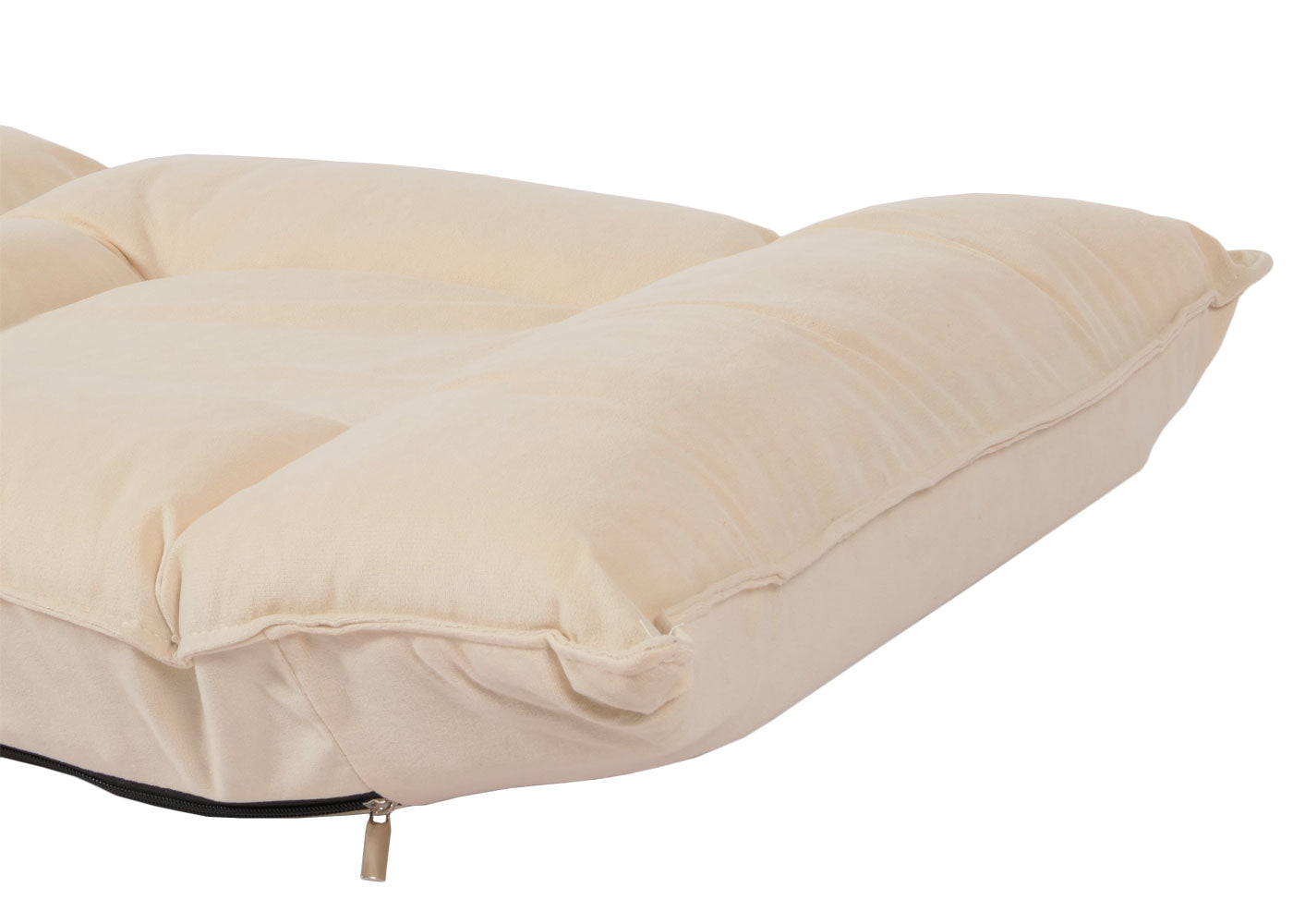 Cosmo Casa - Vloerstoel - Inklapbaar met 6 Relaxposities - Fluwelen Frame - Beige