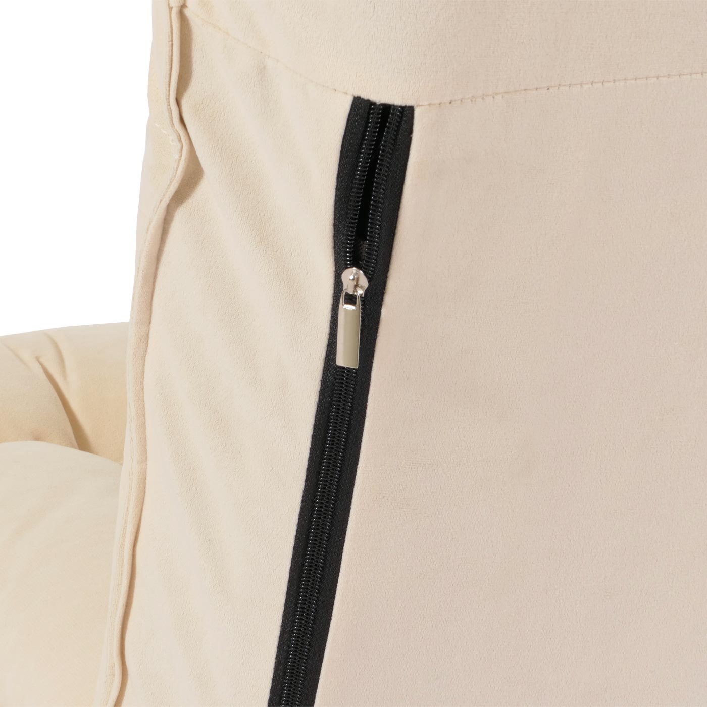 Cosmo Casa - Vloerstoel - Inklapbaar met 6 Relaxposities - Fluwelen Frame - Beige