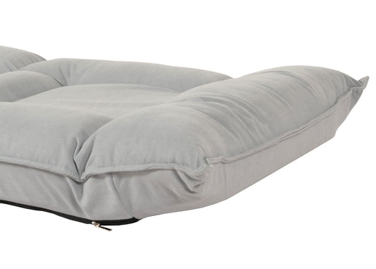 Cosmo Casa - Vloerstoel - Inklapbaar met 6 Relaxposities - Fluwelen Frame - Lichtgrijs