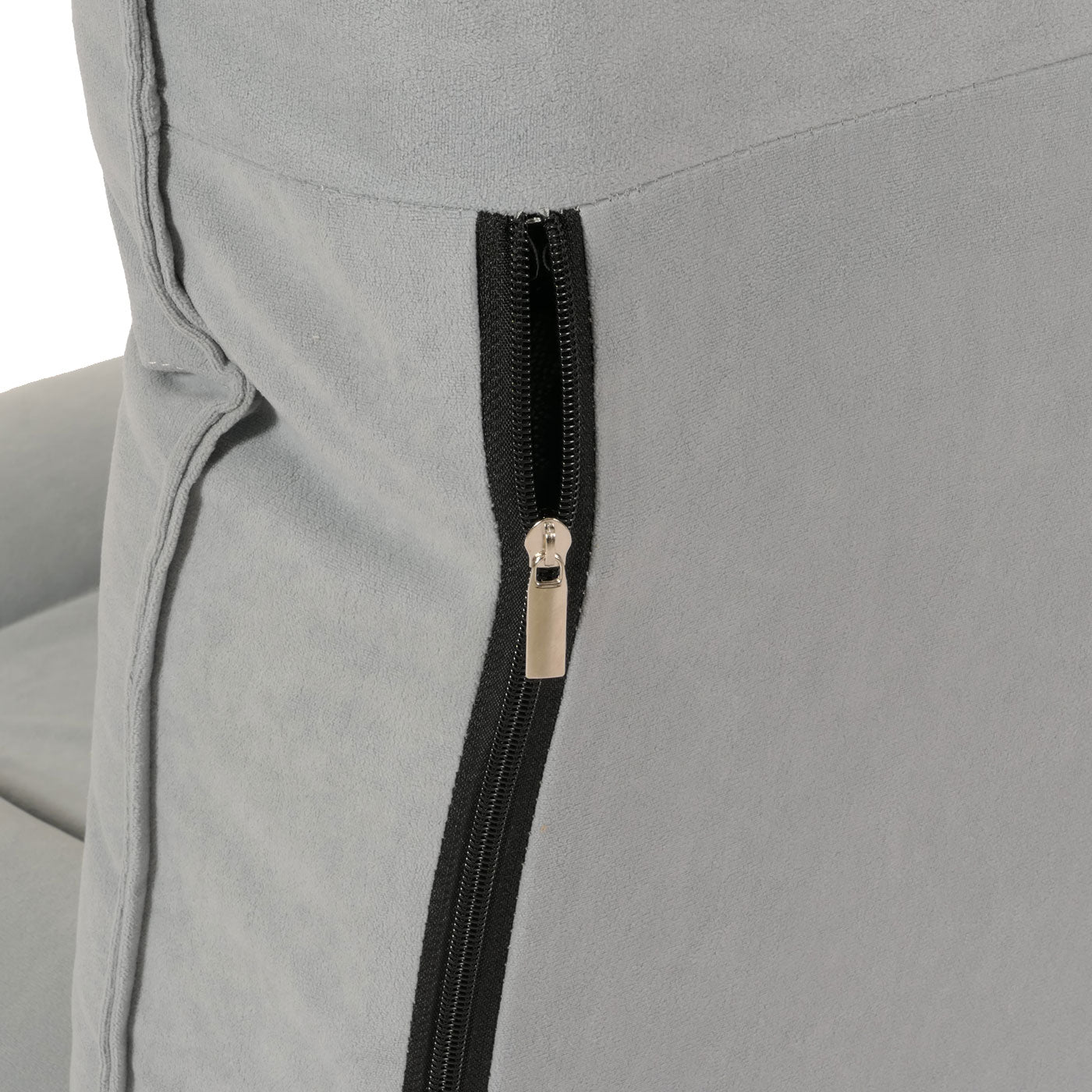 Cosmo Casa - Vloerstoel - Inklapbaar met 6 Relaxposities - Fluwelen Frame - Lichtgrijs