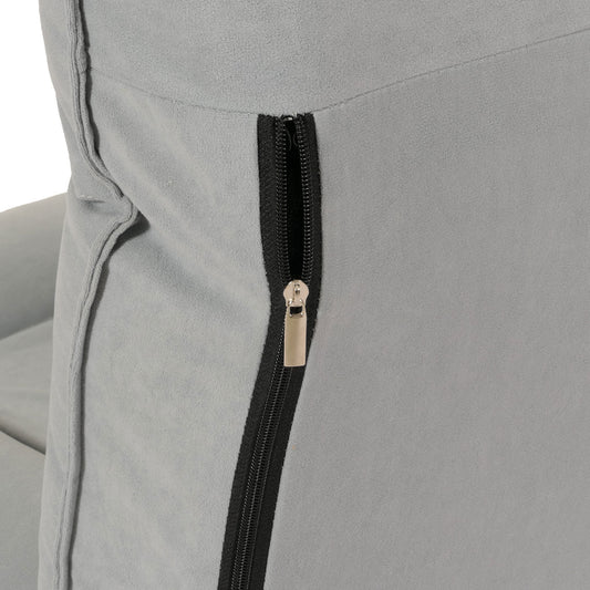 Cosmo Casa - Vloerstoel - Inklapbaar met 6 Relaxposities - Fluwelen Frame - Lichtgrijs