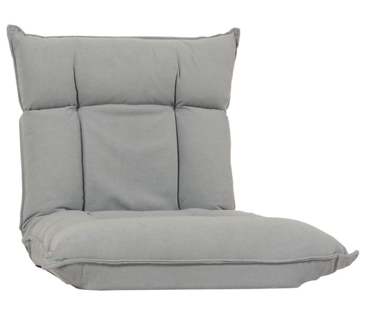 Cosmo Casa - Vloerstoel - Inklapbaar met 6 Relaxposities - Fluwelen Frame - Lichtgrijs