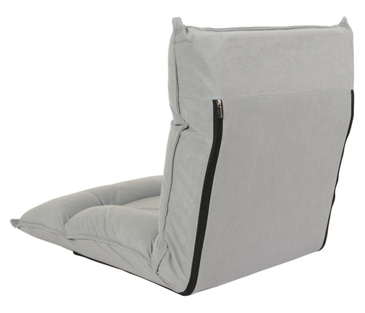 Cosmo Casa - Vloerstoel - Inklapbaar met 6 Relaxposities - Fluwelen Frame - Lichtgrijs